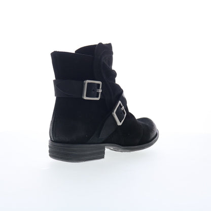 Miz Mooz Domenique Womens Black Suede Zipper Ankle & Booties Boots