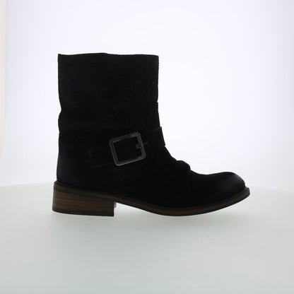 Miz Mooz Draper Womens Black Suede Zipper Casual Dress Boots