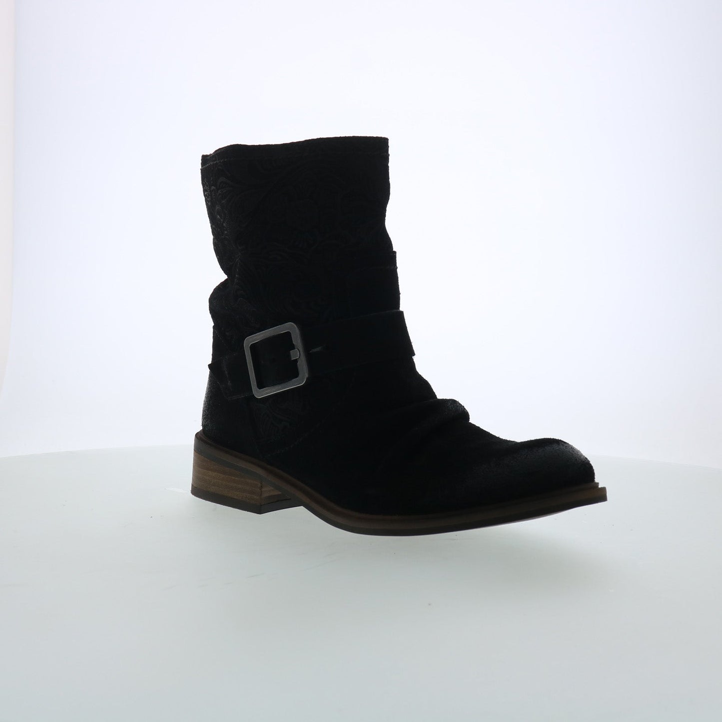 Miz Mooz Draper Womens Black Suede Zipper Casual Dress Boots