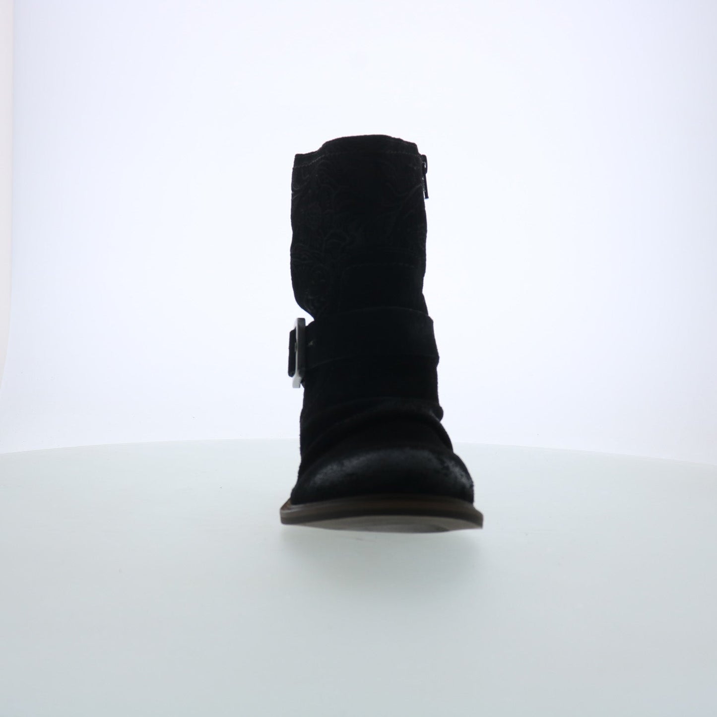 Miz Mooz Draper Womens Black Suede Zipper Casual Dress Boots