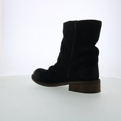 Miz Mooz Draper Womens Black Suede Zipper Casual Dress Boots