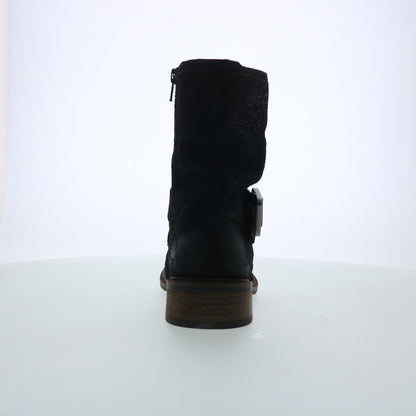 Miz Mooz Draper Womens Black Suede Zipper Casual Dress Boots