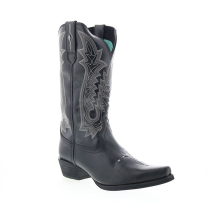Durango Crush DRD0427 Womens Black Leather Slip On Western Boots