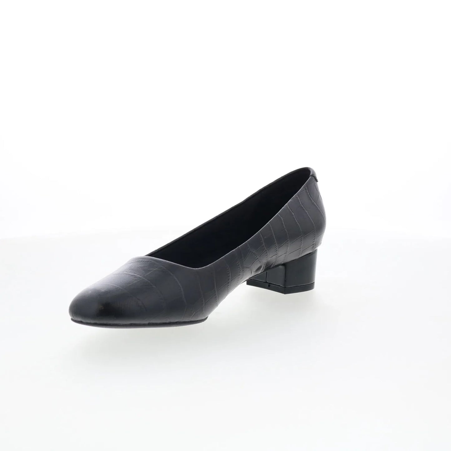 Trotters Dream T2302-011 Womens Black Leather Slip On Pumps Heels Shoes