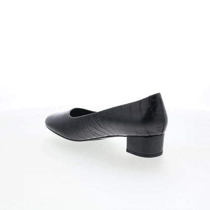 Trotters Dream T2302-011 Womens Black Leather Slip On Pumps Heels Shoes