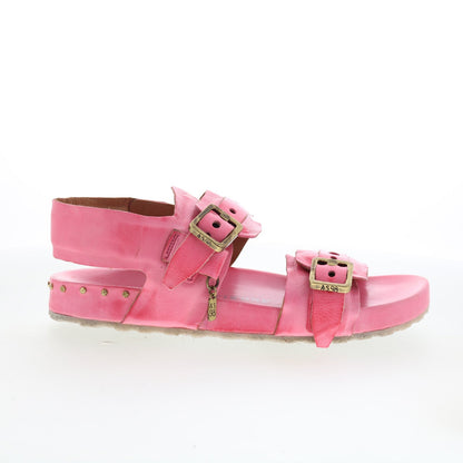 A.S. 98 Eastman Womens Pink Leather Hook & Loop Strap Sandals Shoes