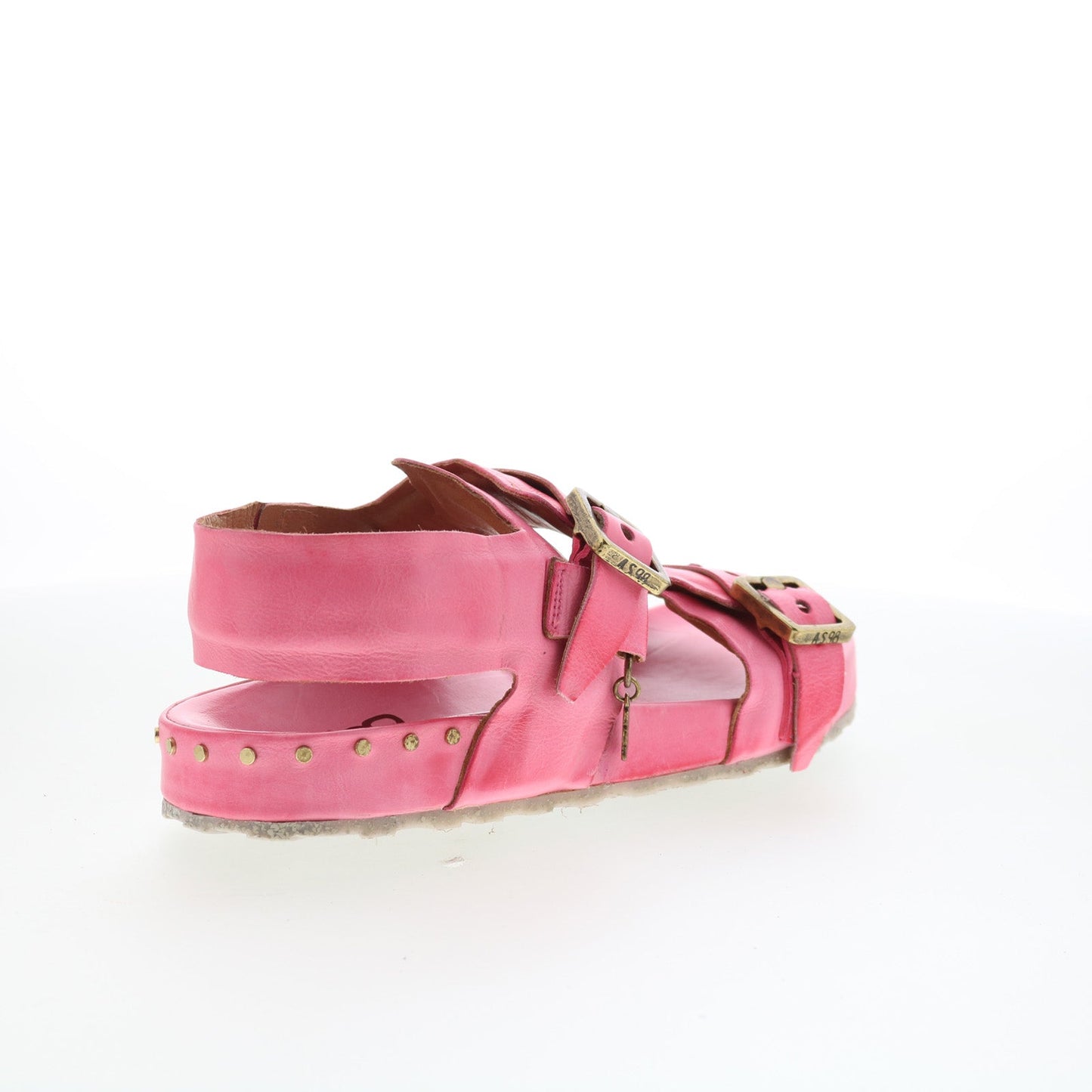 A.S. 98 Eastman Womens Pink Leather Hook & Loop Strap Sandals Shoes