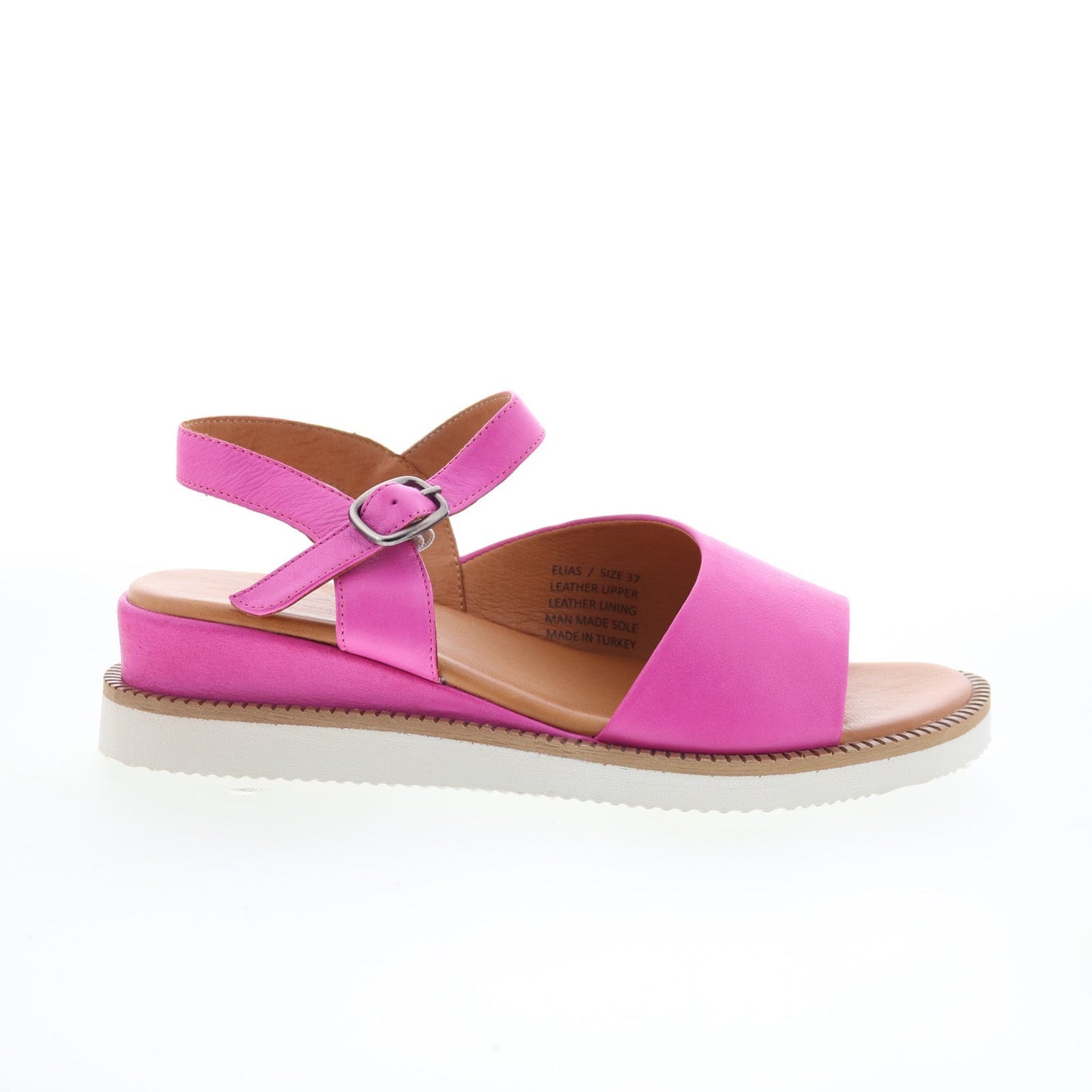 Miz Mooz Elias Womens Pink Leather Hook & Loop Strap Sandals Shoes