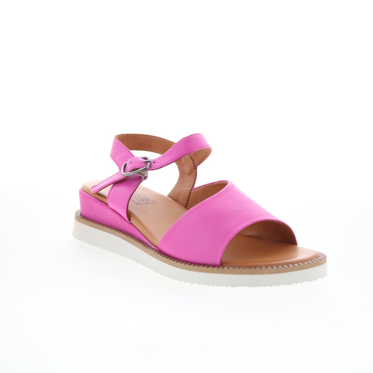 Miz Mooz Elias Womens Pink Leather Hook & Loop Strap Sandals Shoes