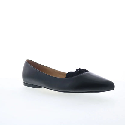 Trotters Elsie T2357-001 Womens Black Leather Slip On Ballet Flats Shoes