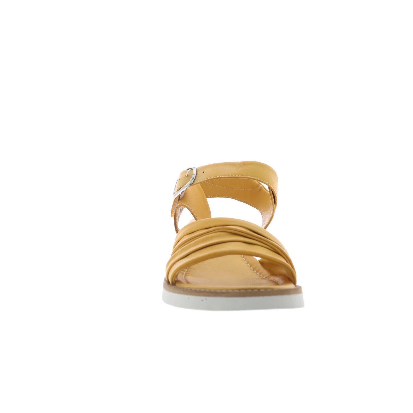 Miz Mooz Emelina Womens Yellow Leather Hook & Loop Strap Sandals Shoes
