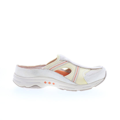 Easy Spirit Esarora Womens White Suede Slip On Mule Flats Shoes