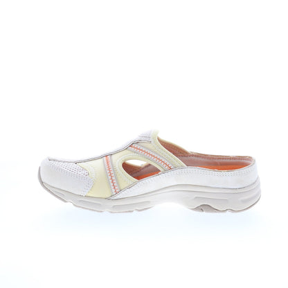 Easy Spirit Esarora Womens White Suede Slip On Mule Flats Shoes
