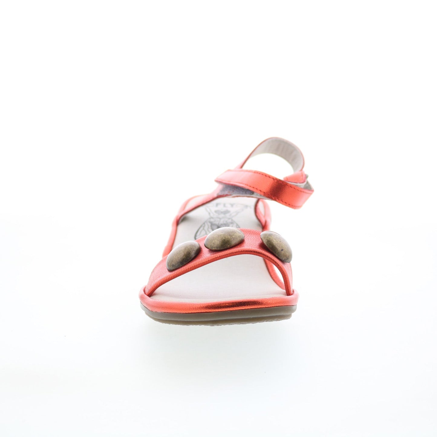 Fly London Exie EXIE487FLY-000 Womens Red Leather Heeled Sandals Shoes