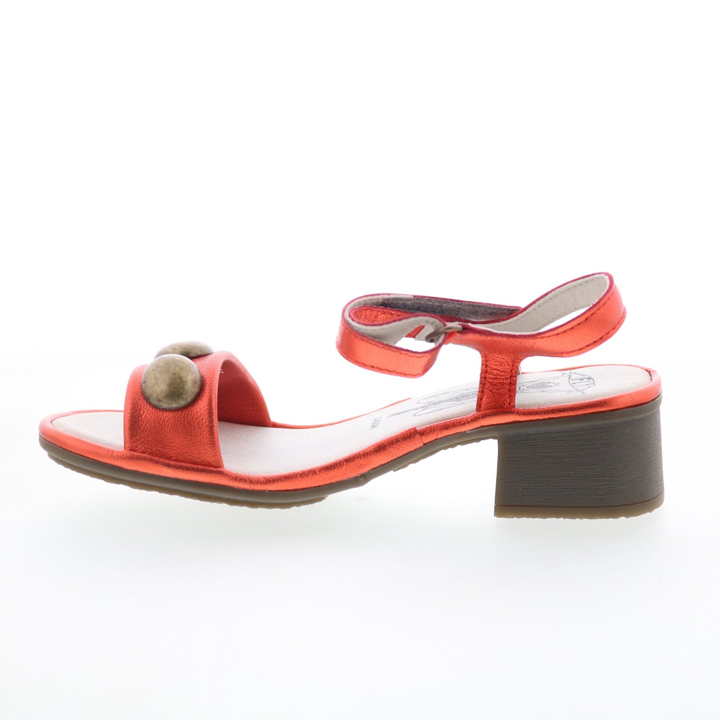 Fly London Exie EXIE487FLY-000 Womens Red Leather Heeled Sandals Shoes