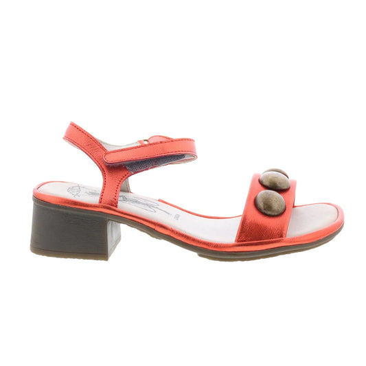 Fly London Exie EXIE487FLY-000 Womens Red Leather Heeled Sandals Shoes