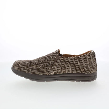 Minnetonka Expanse 61083 Womens Brown Canvas Slip On Loafer Flats Shoes