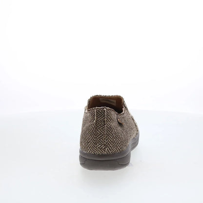 Minnetonka Expanse 61083 Womens Brown Canvas Slip On Loafer Flats Shoes
