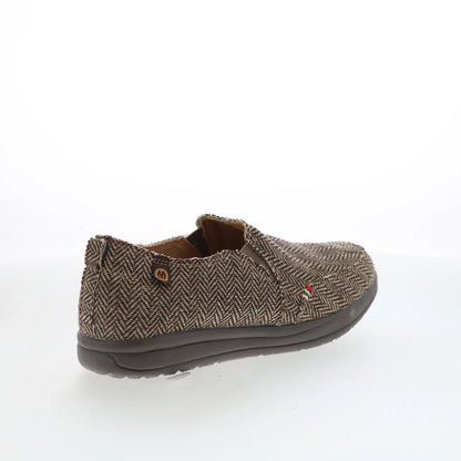 Minnetonka Expanse 61083 Womens Brown Canvas Slip On Loafer Flats Shoes
