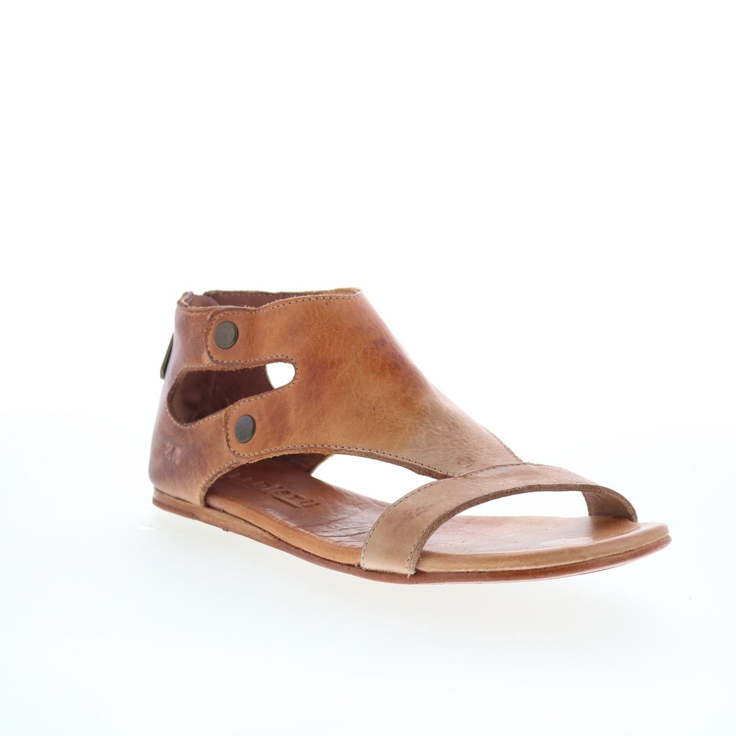 Bed Stu Soto F373012 Womens Brown Leather Zipper Strap Sandals Shoes