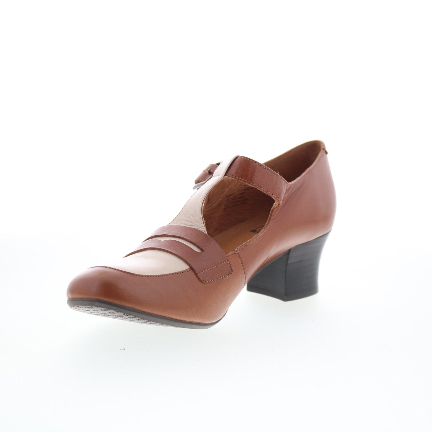 Miz Mooz Fancie Womens Brown Leather Hook & Loop Pumps Heels Shoes