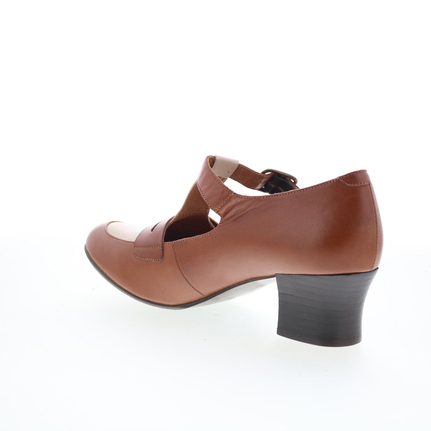 Miz Mooz Fancie Womens Brown Leather Hook & Loop Pumps Heels Shoes