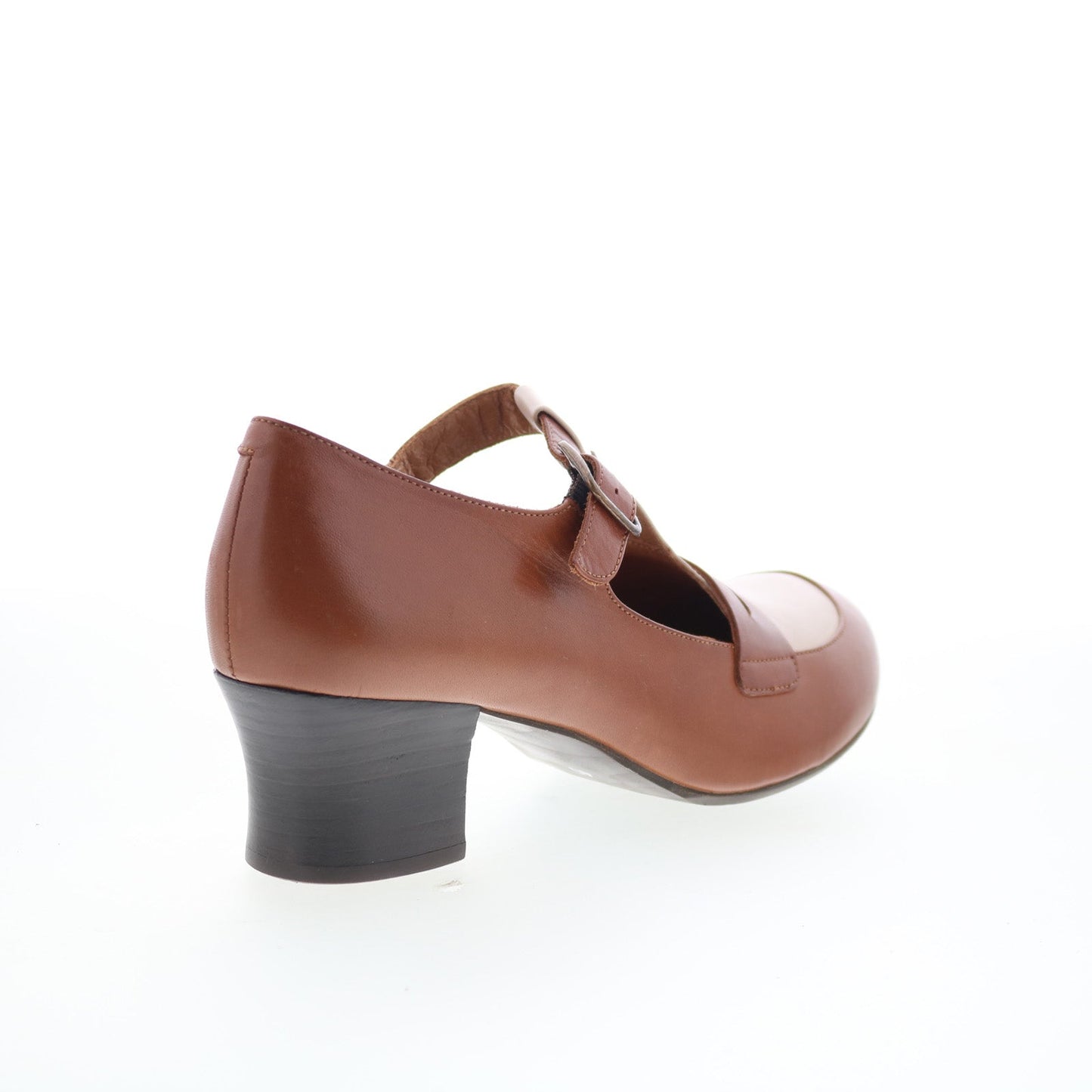 Miz Mooz Fancie Womens Brown Leather Hook & Loop Pumps Heels Shoes
