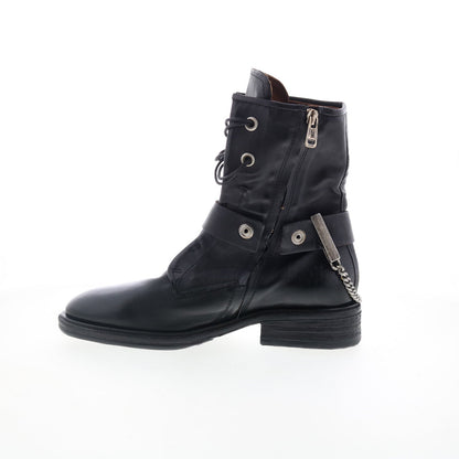 A.S. 98 Faust Womens Black Leather Zipper Casual Dress Boots