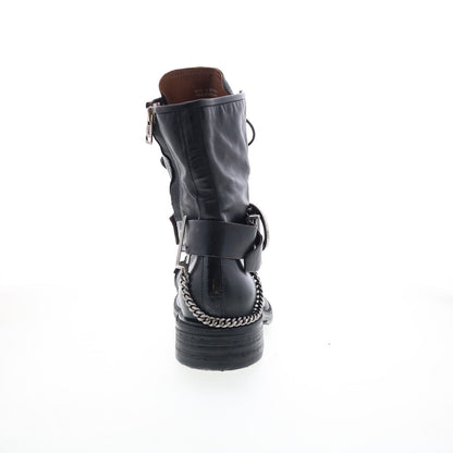 A.S. 98 Faust Womens Black Leather Zipper Casual Dress Boots