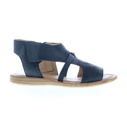 Miz Mooz Finnley Womens Black Leather Zipper Strap Sandals Shoes