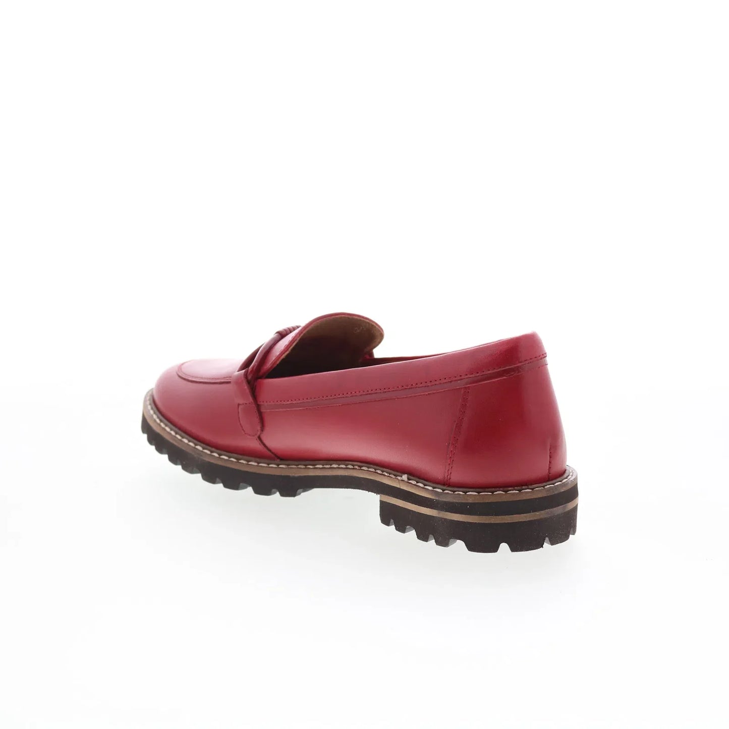 Trotters Fiora T2361-600 Womens Red Leather Slip On Loafer Flats Shoes