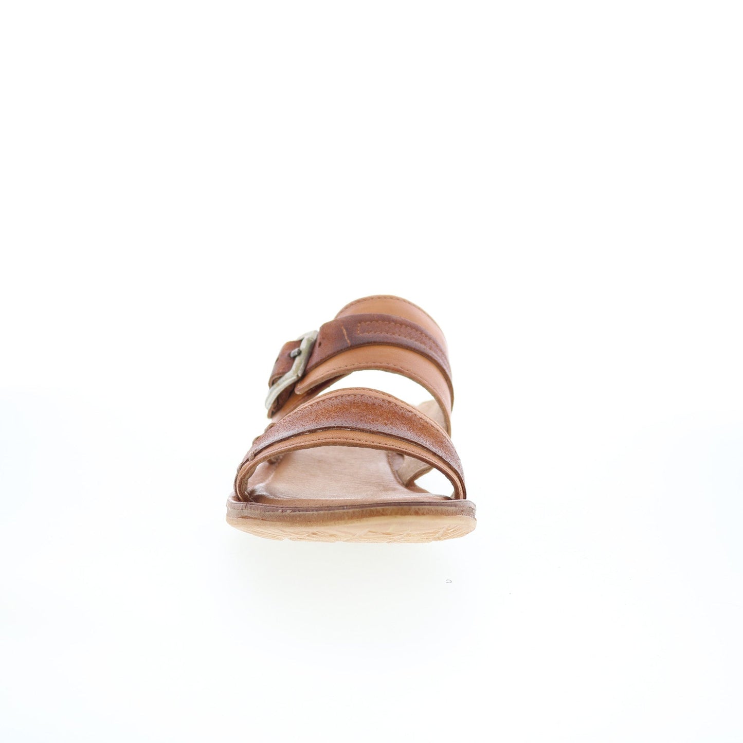 Miz Mooz Florra Womens Brown Leather Slip On Slides Sandals Shoes