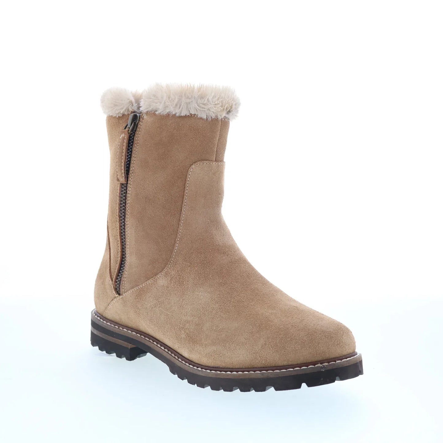 Trotters Forever T2362-160 Womens Beige Suede Zipper Casual Dress Boots