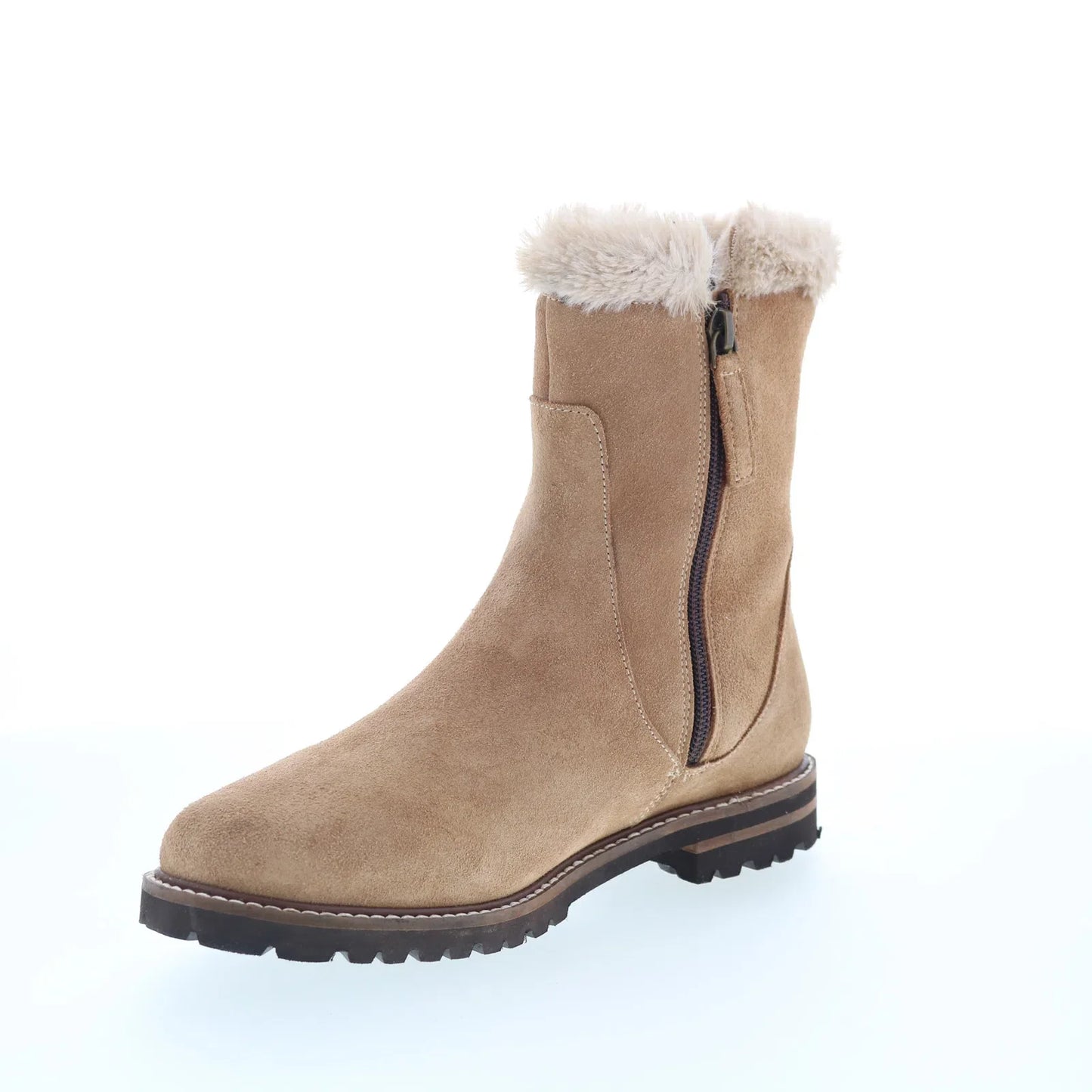Trotters Forever T2362-160 Womens Beige Suede Zipper Casual Dress Boots