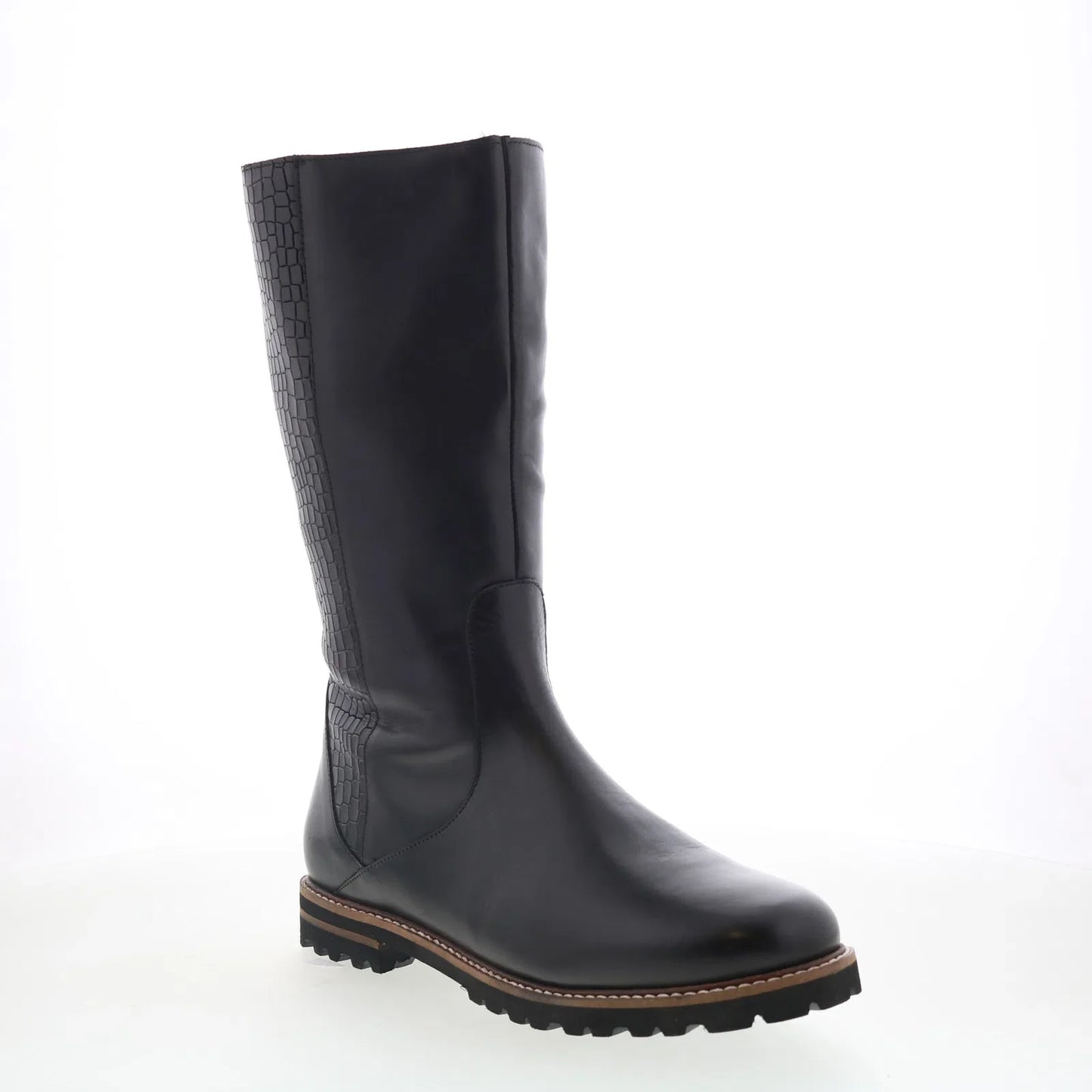Trotters Franki T2364-001 Womens Black Leather Zipper Casual Dress Boots