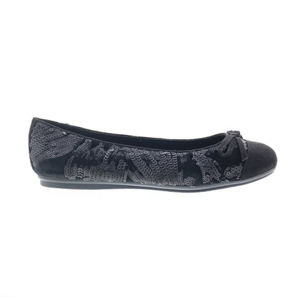 Easy Spirit Gail 2 Martha Stewart Womens Black Canvas Ballet Flats Shoes