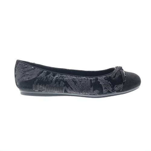 Easy Spirit Gail 2 Martha Stewart Womens Black Canvas Ballet Flats Shoes