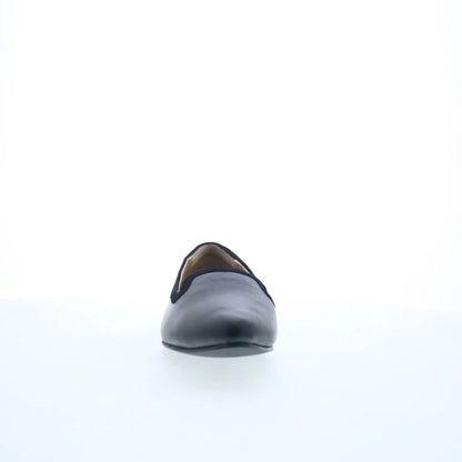 Trotters Hannah T2270-001 Womens Black Leather Slip On Loafer Flats Shoes