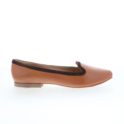 Trotters Hannah T2270-215 Womens Brown Leather Slip On Loafer Flats Shoes