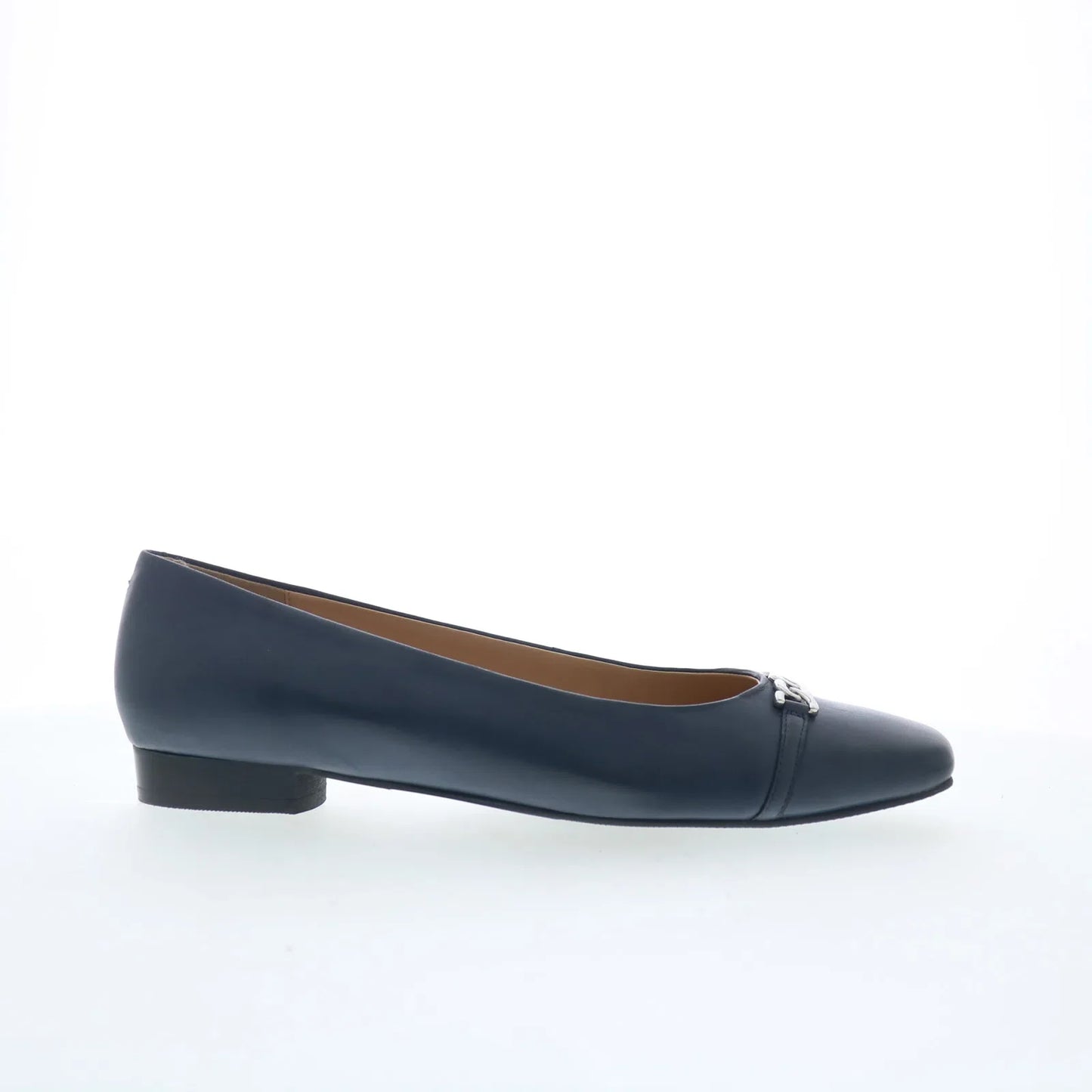 Trotters Harmony T2250-400 Womens Blue Leather Slip On Ballet Flats Shoes