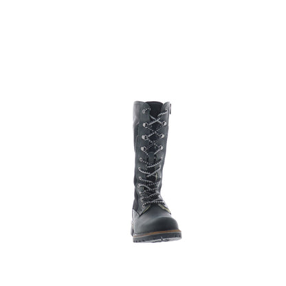 Bos. & Co. Harrison Womens Black Leather Lace Up Casual Dress Boots
