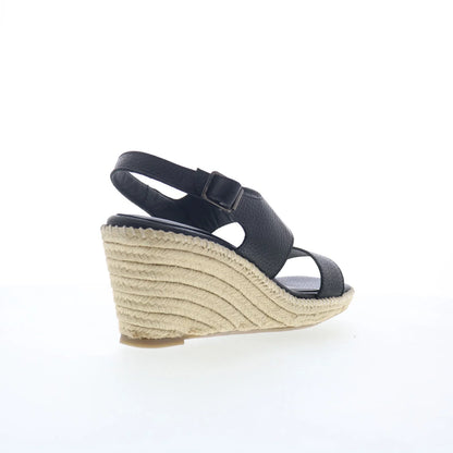 Softwalk Hartley S2309-001 Womens Black Leather Wedges Sandals Shoes