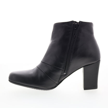 Miz Mooz Haydin Womens Black Leather Zipper Ankle & Booties Boots
