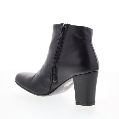 Miz Mooz Haydin Womens Black Leather Zipper Ankle & Booties Boots