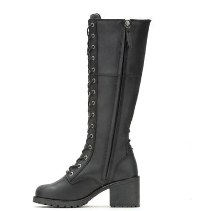 Harley-Davidson Aldona 14" Lace D87270 Womens Black Leather Motorcycle Boots