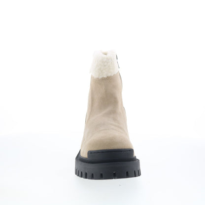 Miz Mooz Hessy Womens Beige Suede Zipper Casual Dress Boots