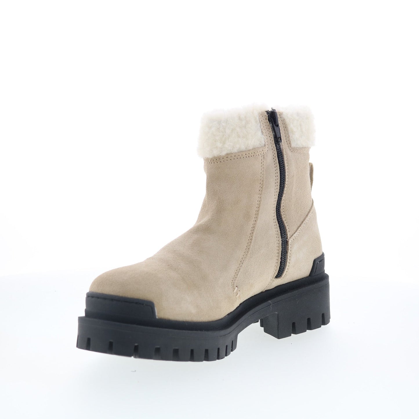 Miz Mooz Hessy Womens Beige Suede Zipper Casual Dress Boots