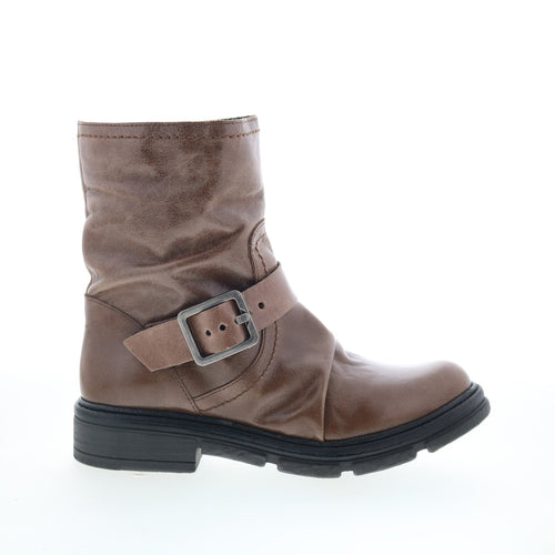 Miz Mooz Holdyn Womens Brown Leather Zipper Casual Dress Boots