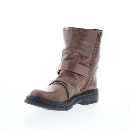 Miz Mooz Holdyn Womens Brown Leather Zipper Casual Dress Boots