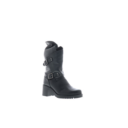 Bos. & Co. Irene Womens Black Leather Zipper Casual Dress Boots